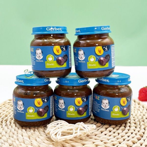 Mận Nghiền Gerber Nga Chống Táo Bón Cho Bé Từ 4 Tháng Tuổi 80G
