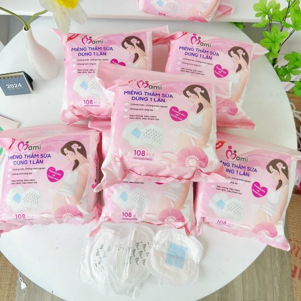 Miếng Lót Thấm sữa Mamicare 108 Miếng, Bịch 108 Miếng Thấm Sữa An Toàn, Siêu Thấm Cho Mẹ