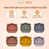 Khay Ăn Dặm Silicon 4 Ngăn Tai Gấu Có Đế Hút Chân Không