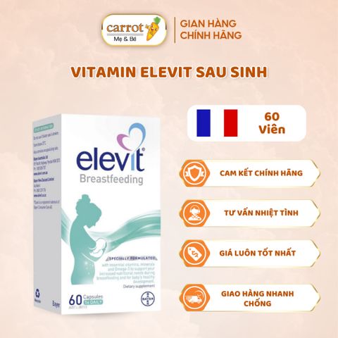 Elevit sau khi sinh và con bú giúp mẹ phục hồi sau sinh và cải thiện chất lượng sữa 60V