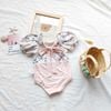 Bộ Đồ Bơi Bé Gái Tay Bồng Kèm Mũ, Đồ Bơi Body Bé Gái Đi Biển
