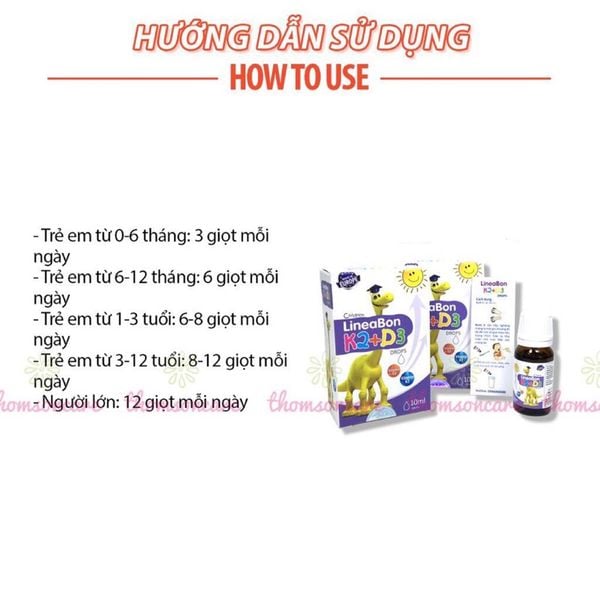 D3 K2 Lineabon Bổ Sung Vitamin D3 Cho Trẻ Sơ Sinh, Hấp Thụ Canxi Tăng Chiều Cao Cho Trẻ