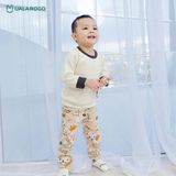 Bộ Dài Tay Nỉ Cotton Cho Bé UALA ROGO 3643, Set Bộ Dài Tay Cho Bé 9-48M