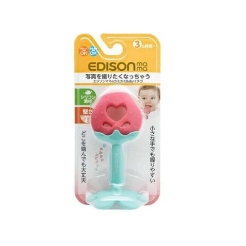 Gặm Nướu EDISON MAMA Nhật Bản Hình Trái Dâu, An Toàn Cho Bé 3M+