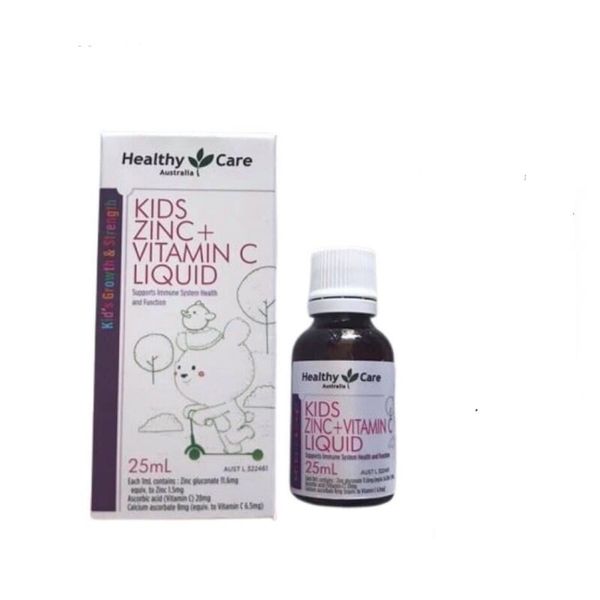 Kẽm Nước Healthy Care Kids Zin C + Vitamin C Liquid 25ml- Tăng Cường Khả Năng Miễn Dịch