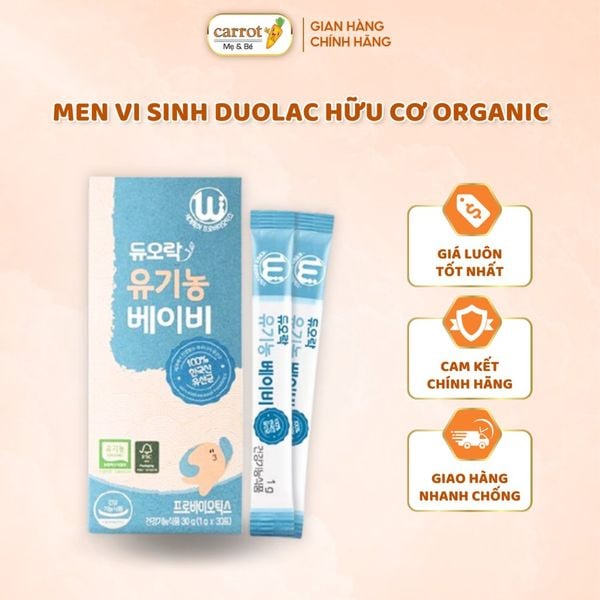 Men vi sinh Duolac xanh dương Organic (0-24M) (hộp) - Siêu Thị Mẹ Và Bé Carrot