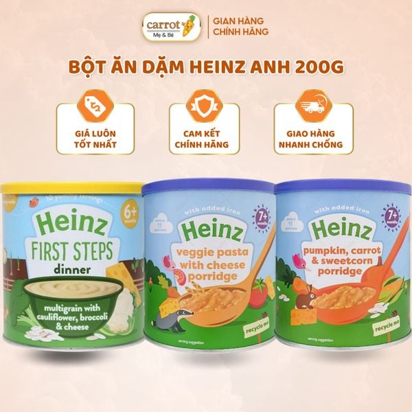 Bột Ăn Dặm HEINZ Anh Cho Bé Từ 6 Tháng Tuổi 200G