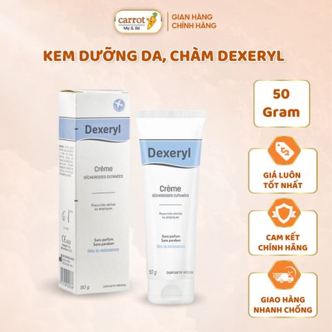 Kem Dưỡng Dexeryl Cream 50g Pháp Dưỡng Ẩm, Dưỡng Da Cho Da Khô, Nẻ, Chàm, Chăm Sóc Da Hiệu Quả