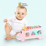Đồ Chơi Ô Tô Thả Khối Kết Hợp Đàn Gõ ToysHouse HE8036, Đồ Chơi Cho Bé Từ 18M
