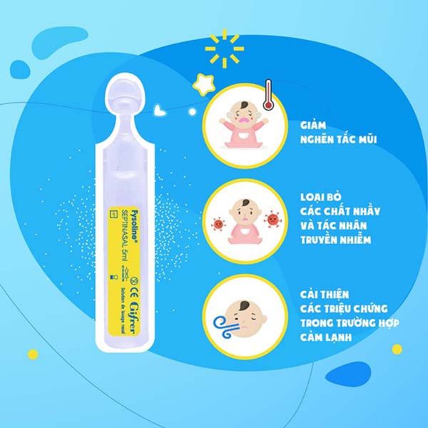 Nước Muối Sinh Lý Gifrer Septinasal Tép Vàng Sổ Mũi Pháp Hộp 20 Tép*5ML