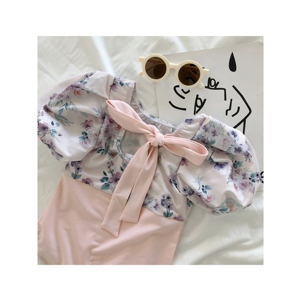 Bộ Đồ Bơi Bé Gái Tay Bồng Kèm Mũ, Đồ Bơi Body Bé Gái Đi Biển