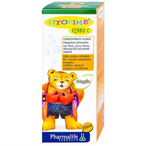 Siro bổ sung sắt,kẽm FERRO C FITOBIMBI Chai 200ml - Siêu Thị Mẹ Và Bé Carrot