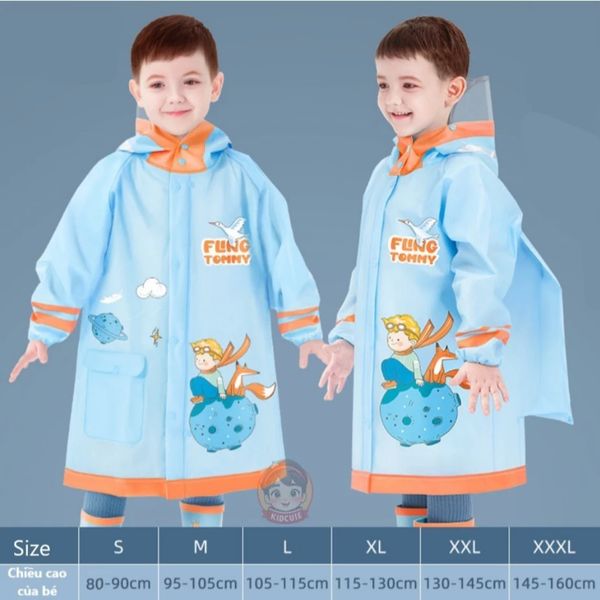Áo Mưa Cho Bé 2-10 Tuổi Loại Tốt, Áo Mưa Trẻ Em Họa Tiết Hình Thú Ngộ Nghĩnh