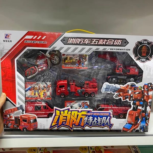 Bộ 5 Xe Biến Hình Robot ZJ899-86 Cho Bé, Đồ Chơi Robot