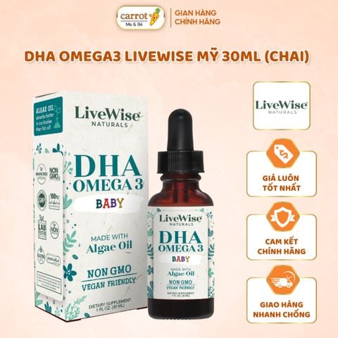 Siro Bổ Sung DHA Orgnic LiveWise Baby Cho Bé Từ Sơ Sinh