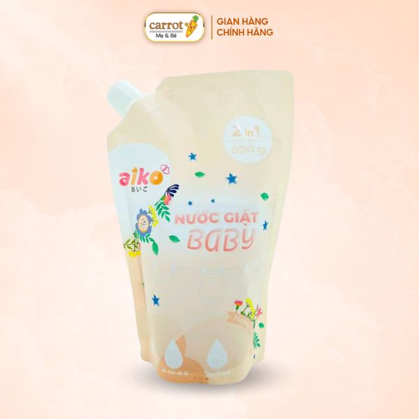 Nước Giặt Xả Quần Áo Trẻ Em Aiko 2 in 1, An Toàn Cho Da Nhạy Cảm - Siêu Thị Mẹ Và Bé Carrot