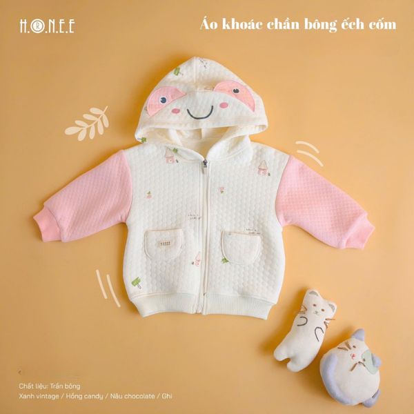 Áo Khoác Trần Bông Hrnee Cho Bé Trai Bé Gái, Cho Bé Từ 6M - 4 Tuổi