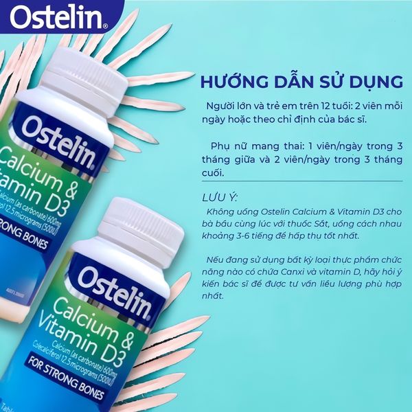 Canxi Bầu Ostelin & Vitamin D3 Cho Bà Bầu Sau Sinh 130 Viên, Calcium & Vitamin D3 Xuất Xứ Úc