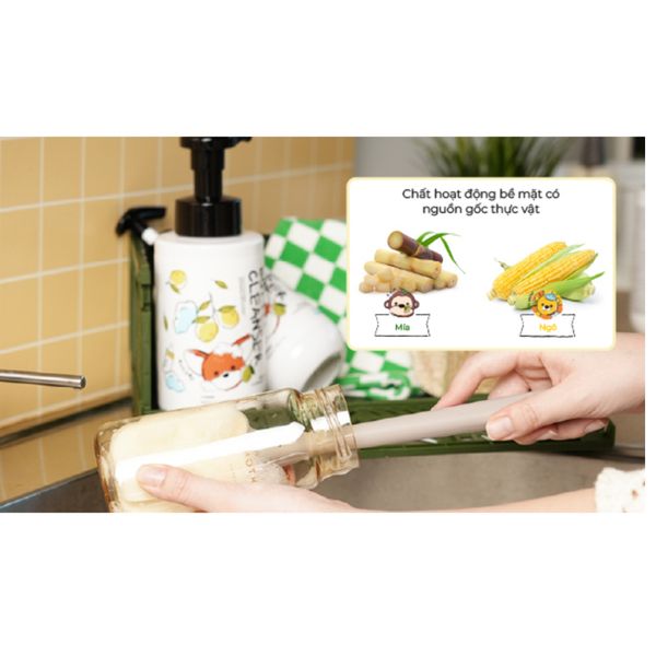 Nước Rửa Bình Sữa Dạng Gel Thuần Chay Lalabebe K-mom Hàn Quốc Chai 500ML