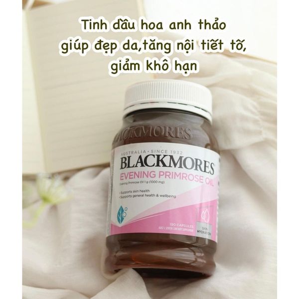 Tinh Dầu Hoa Anh Thảo Blackmore Evening Primrose Oil 1000 Đẹp Da, Chống Lão Hóa, Cân Bằng Nội Tiết Tố Lọ 190V