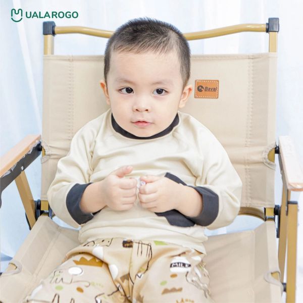 Bộ Dài Tay Nỉ Cotton Cho Bé UALA ROGO 3643, Set Bộ Dài Tay Cho Bé 9-48M