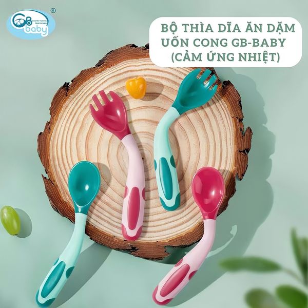 Set Thìa Uốn Cong Cảm Ứng Nhiệt GB BABY