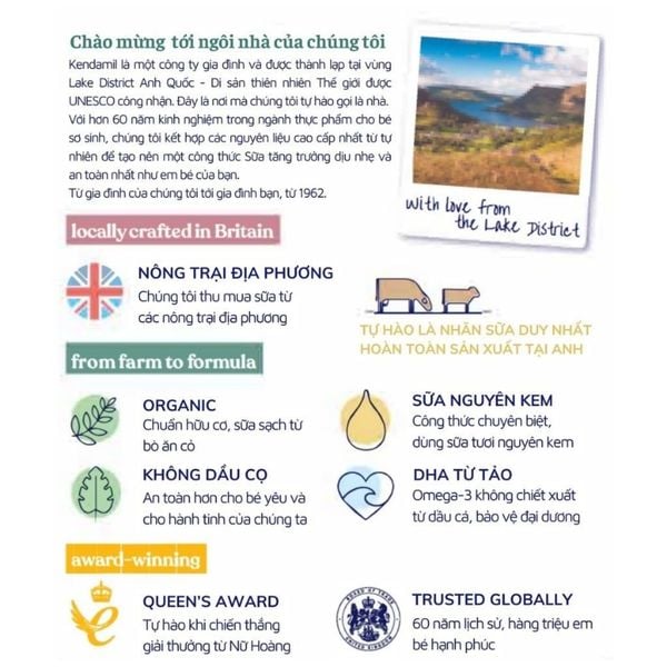 Sữa Kendamil Organic Số 1 800g (0-6 tháng)