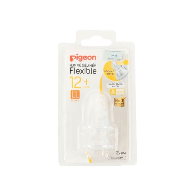 Núm Vú Pigeon Cổ Hẹp Siêu Mềm Cho Bình Sữa Cổ Hẹp Pigeon Và Bình Cổ Hẹp Khác