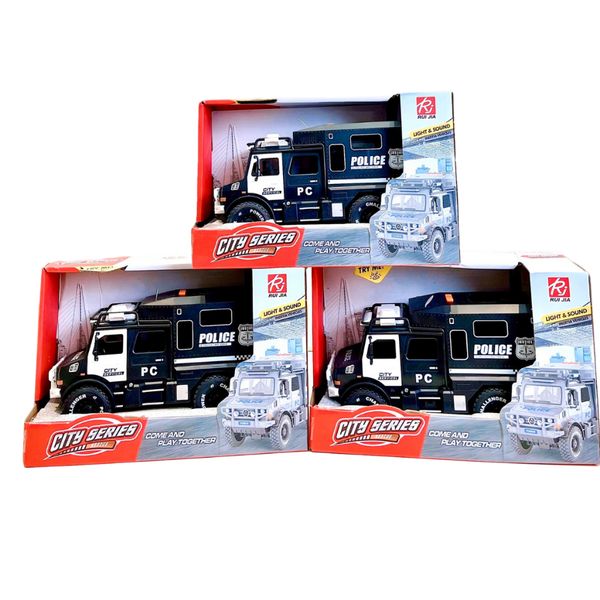 Xe Police đen, Trắng Rui Jia J5522BC, Đồ Chơi Xe Cảnh Sát Cho Bé