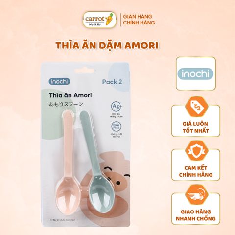 Thìa Ăn Dặm Amori INOCHI Pack 2, Muỗng Ăn Dặm Cho Bé Set 2 Cái
