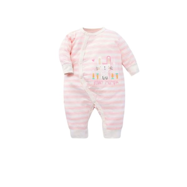 Bodysuit Dài Tay Mompa Cho Bé Sơ Sinh 0-9M Vải Modal Thấm Hút Mềm Mịn Cúc Chéo