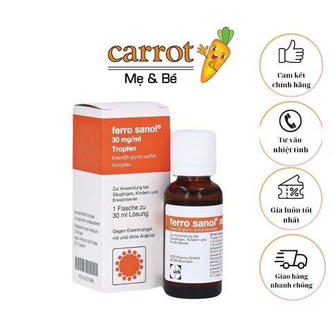 Sắt Nước Ferro Sanol Tropfen Đức Cho Trẻ Từ Sơ Sinh, Trẻ Em,Người Lớn - 30ml