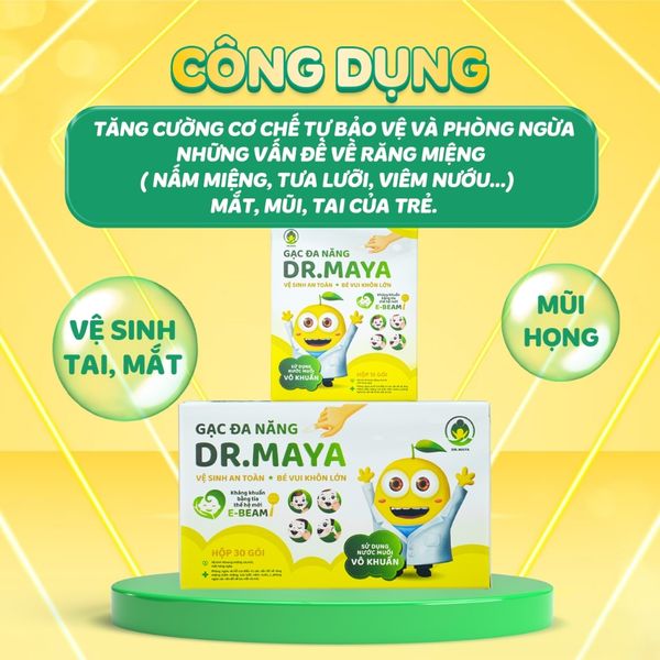 Gạc Đa Năng Dr.Maya, Gạc Rơ Lưỡi Đa Năng, Giúp Vệ Sinh Răng Miệng Bé