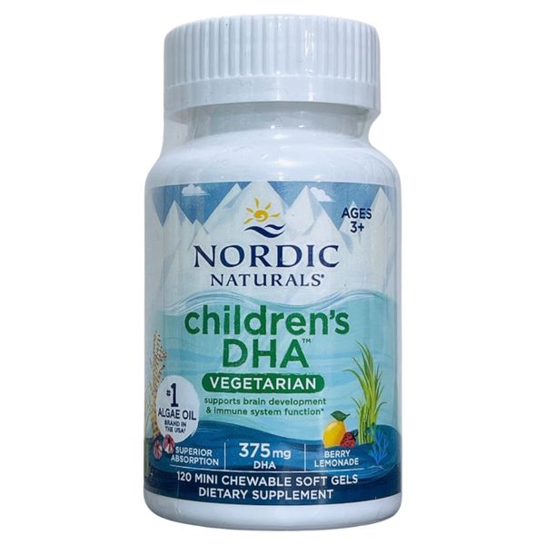 DHA NORDIC NATURALS Thuần Chay 375mg Mỹ Lọ 120 Viên 3Y+