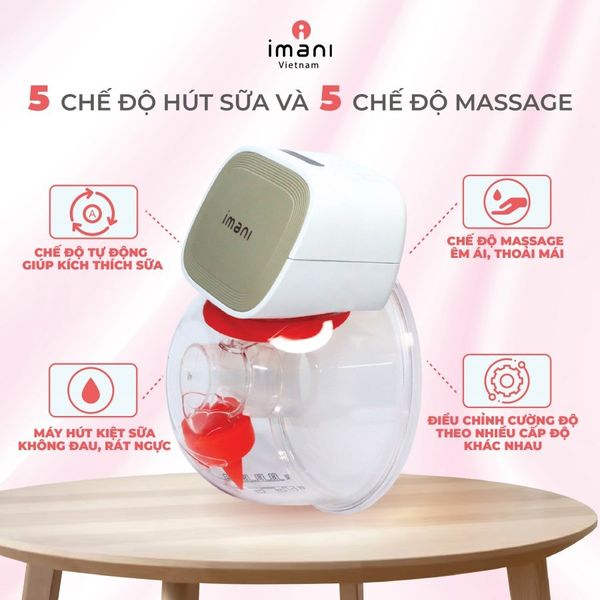 Máy Hút Sữa Không Dây Đôi IMANI I2 Plus Dock sạc