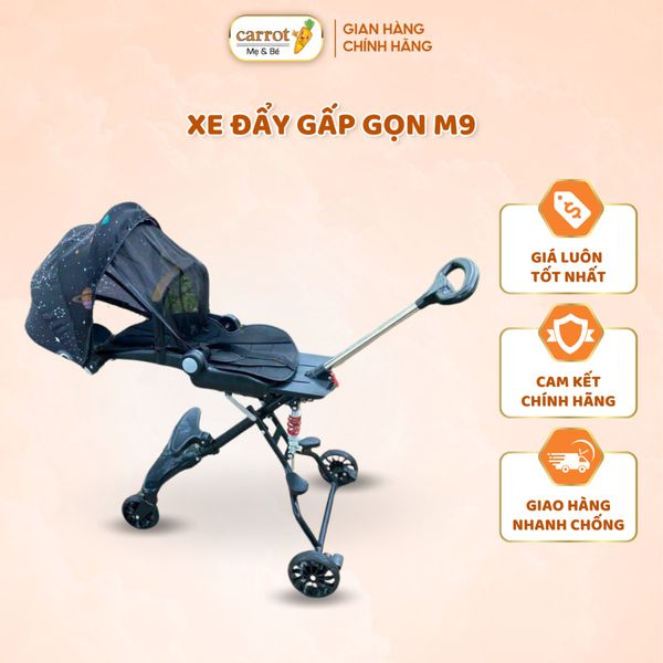 Xe Đẩy Gấp Gọn Cho Bé 2 Chiều M9, Xe Đẩy Du Lịch Gọn Nhẹ - Siêu Thị Mẹ Và Bé Carrot