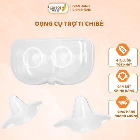 Dụng Cụ Trợ Ti ChiBé Hỗ Trợ Bé Bú Cho Mẹ, Set 2 Núm Silicon Kèm Hộp Đựng