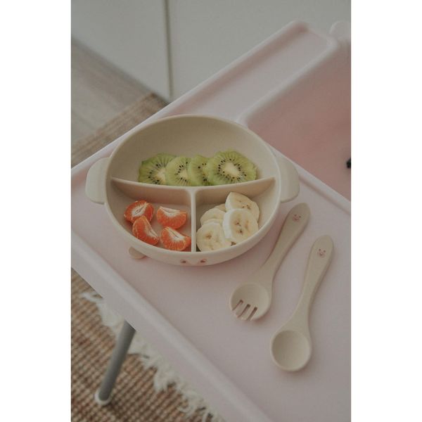 Khay Kèm Thìa Nĩa Silicon Dotodot Có Kèm Nắp Và Ống Hút