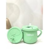Cốc Tập Hút Silicon Babuu 150ML, Cốc Uống Nước Cho Bé