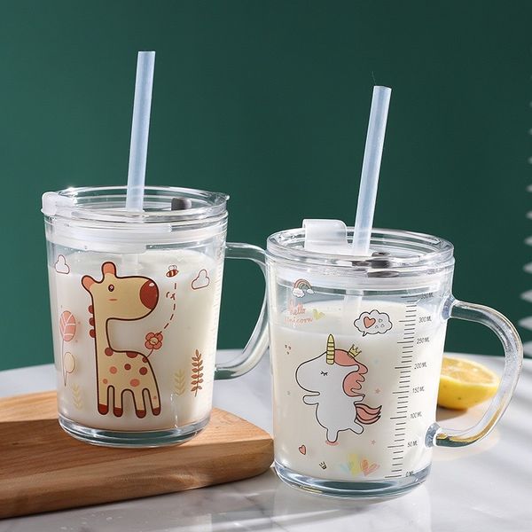 Cốc Thuỷ Tinh Chia Vạch Ml Có Nắp Chống Đổ