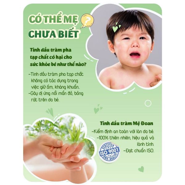 Tinh Dầu Tràm Nguyên Chất MỆ ĐOAN Nguyên Chất Giữ Ấm, Phòng Cảm Lạnh, Xua Đuổi Côn Trùng