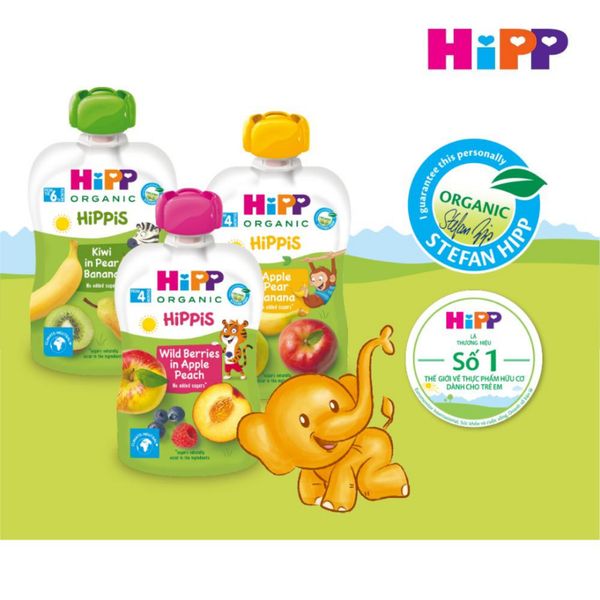 Trái Cây Nghiền Hữu Cơ Hip Organic Cho Bé Từ 4-6 Tháng Tuổi