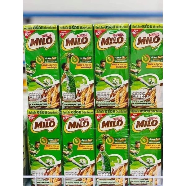 Sữa Milo Thái Lan - Không Ngọt Sắc, Bổ Sung Canxi, Tăng Chiều Cao Cho Bé - Lốc/ 8 Hộp