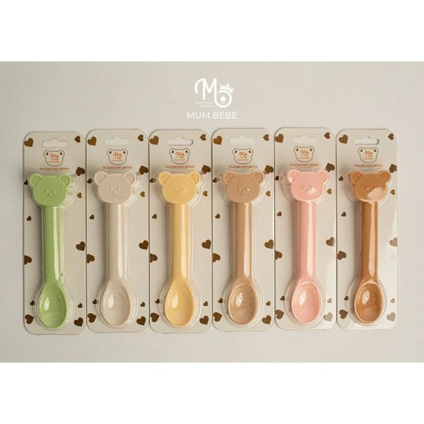 Thìa Gấu Silicon Mum BéBé Cho Bé Ăn Dặm (Cái)