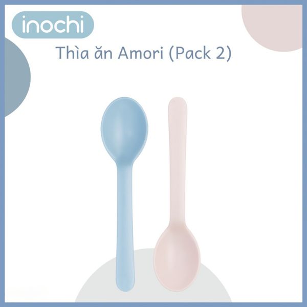 Thìa Ăn Dặm Amori INOCHI Pack 2, Muỗng Ăn Dặm Cho Bé Set 2 Cái
