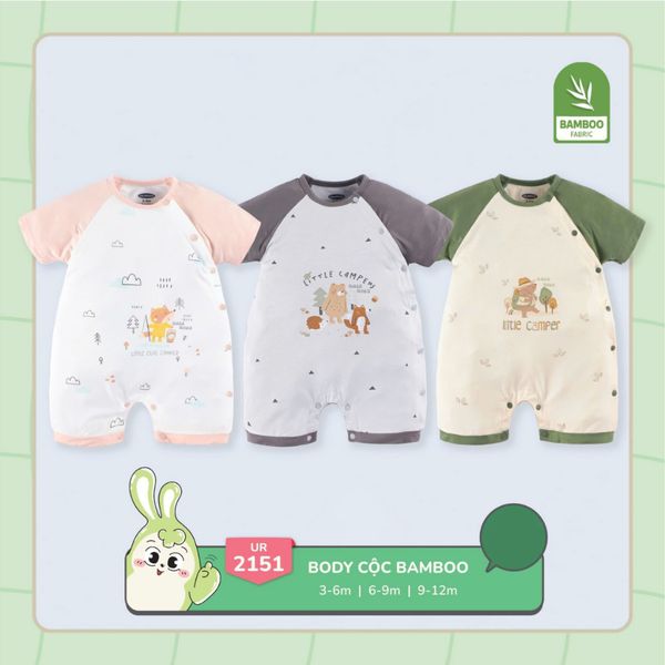 Bộ Body Cài Lệch Cộc Tay UALA ROGO UR2151, Body Đùi Vải Sợi Tre Bamboo Mát