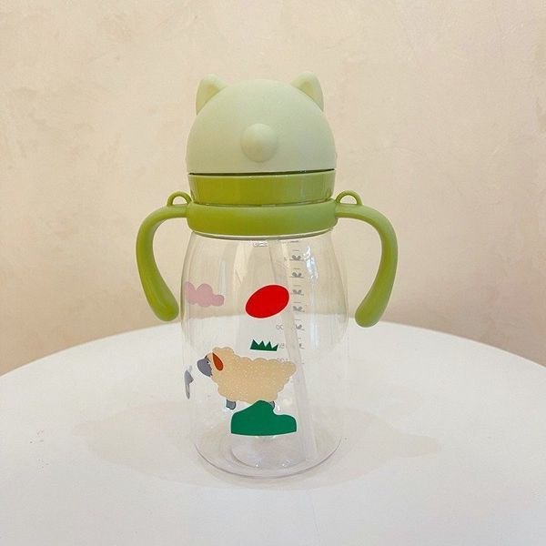 Bình Tập Uống Honper Tai Gấu 550ML Có Dây Đeo, Bình Uống Nước Cho Bé