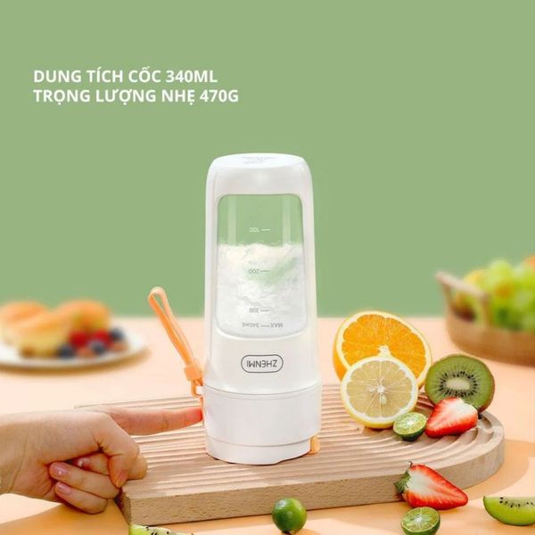 Máy Xay Sinh Tố Cầm Tay ZHENMI ZMGZ-J5 10 Lưỡi Xay đá, Sạc Pin, Dung tích 340ml