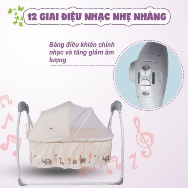 Nôi Tự Động Cao Cấp Mastela SG239-G - Màu Ngẫu Nhiên