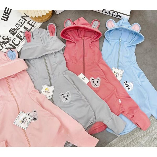 Áo Khoác Chống Nắng Cho Bé Thông Hơi Kim Cương Tai Thỏ